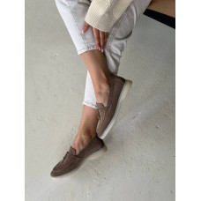 Замшеві лофери в кольорі капучино Арт 156-6